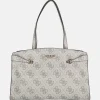 Schoolhandtassen | Shoppers^Guess Lorelei travelbag tote shopper dark taupe logo