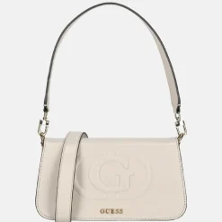 Schoudertassen^Guess Mietta flap schoudertas stone