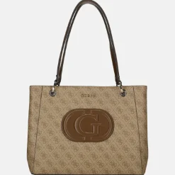 Shoppers^Guess Mietta Noel tote shopper latte logo/brown