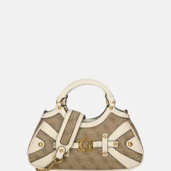 Handtassen^Guess Mintha satchel handtas S latte logo/stone