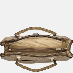 Shoppers^Guess Orlina travel tote shopper latte logo/brown