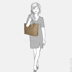 Shoppers^Guess Power play tech tote shopper L latte logo