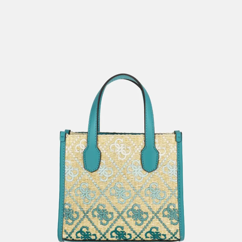 Handtassen^Guess Silvana handtas mini teal logo