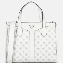 Handtassen^Guess Silvana handtas white logo