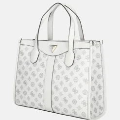 Handtassen^Guess Silvana handtas white logo