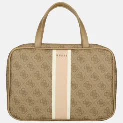 Toilettassen^Guess travelcase/beautycase latte logo