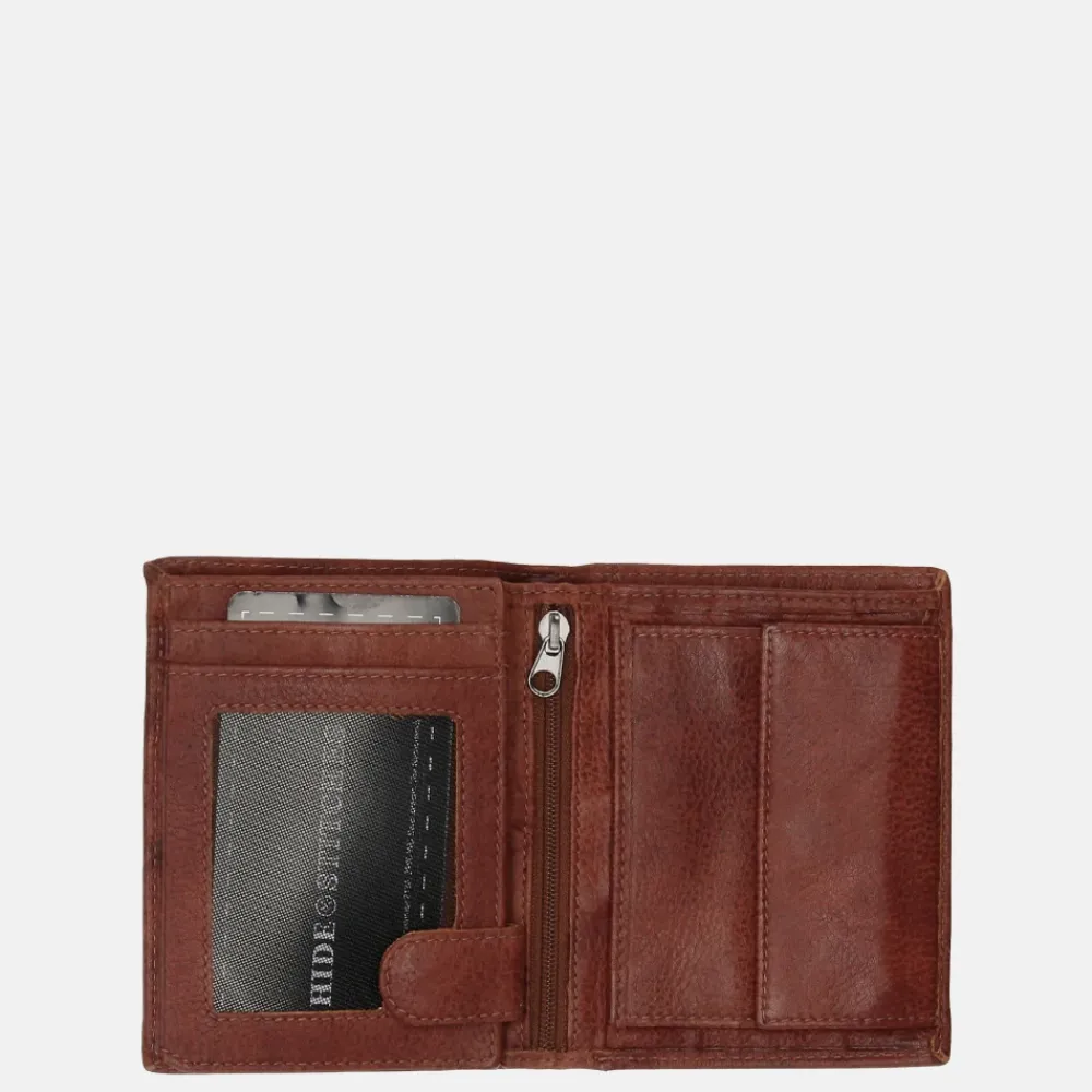 Heren Portemonnees^Hide & Stitches billfold dark cognac