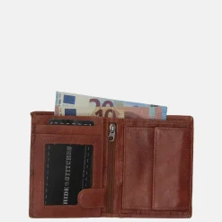 Heren Portemonnees^Hide & Stitches billfold dark cognac