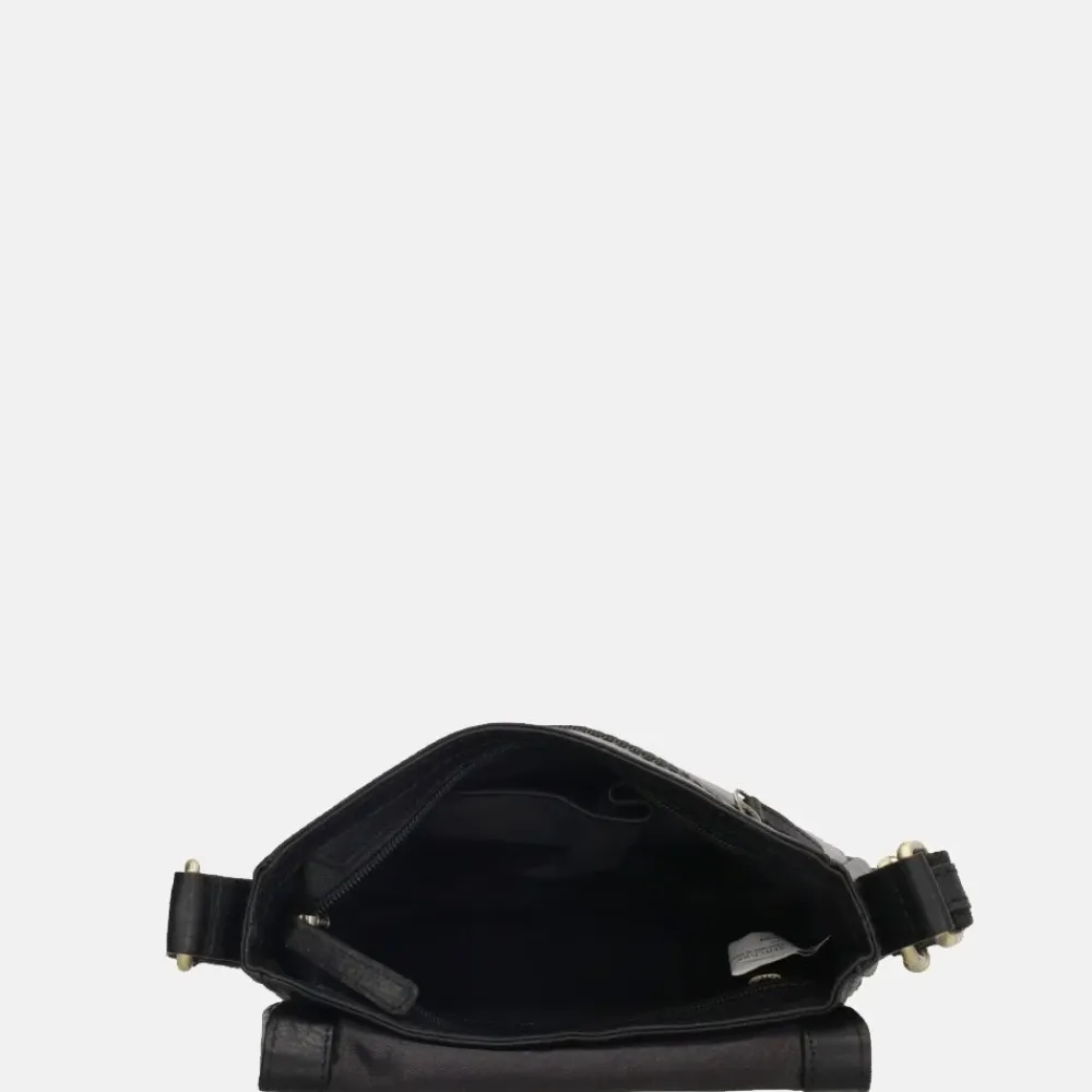 Schoudertassen^Hide & Stitches Columbia schoudertas zwart