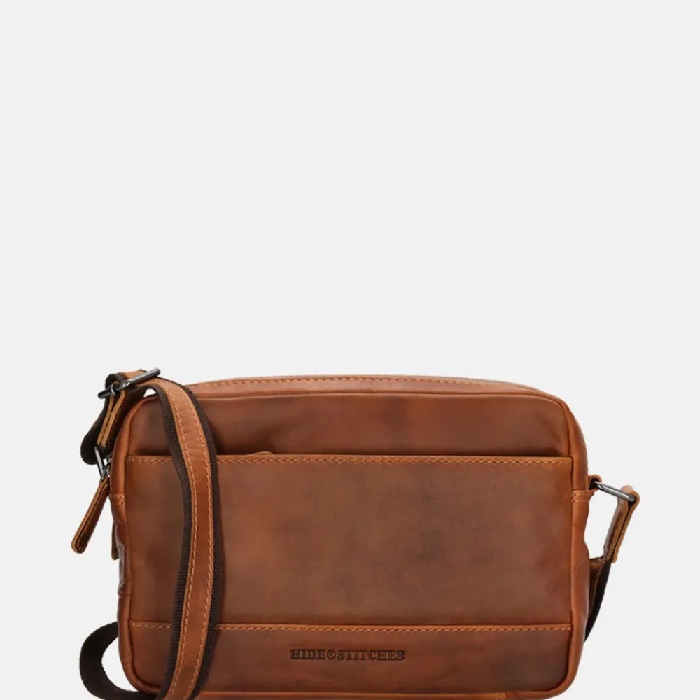 Crossbody Tassen^Hide & Stitches crossbody tas S cognac