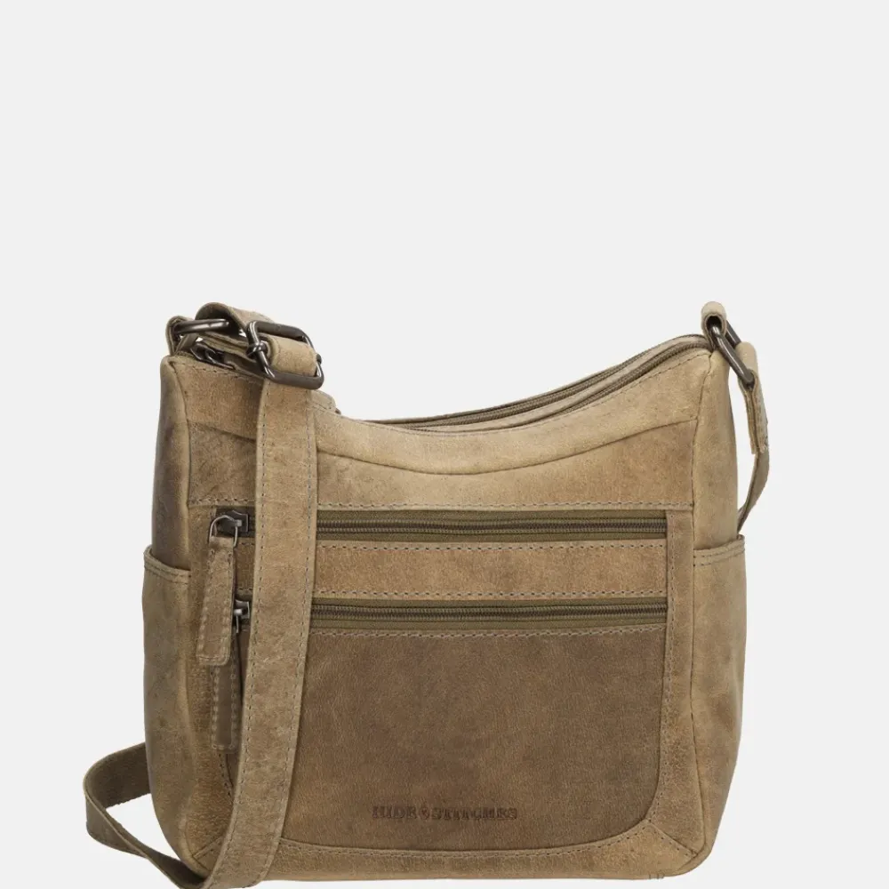Crossbody Tassen^Hide & Stitches crossbody tas donkerzand