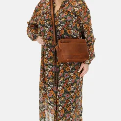 Crossbody Tassen^Hide & Stitches crossbody tas S cognac