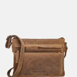 Crossbody Tassen^Hide & Stitches Idaho crossbody tas brown