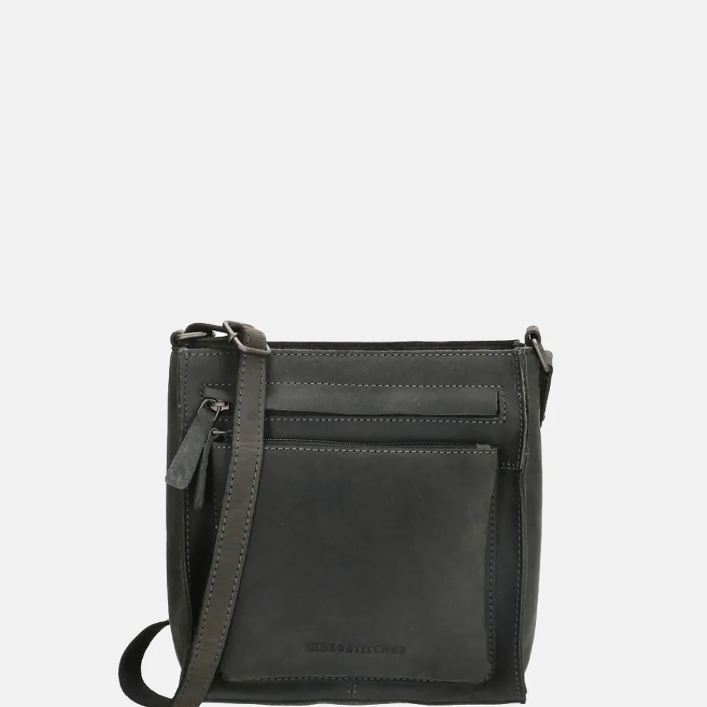 Crossbody Tassen^Hide & Stitches Idaho crossbody tas black