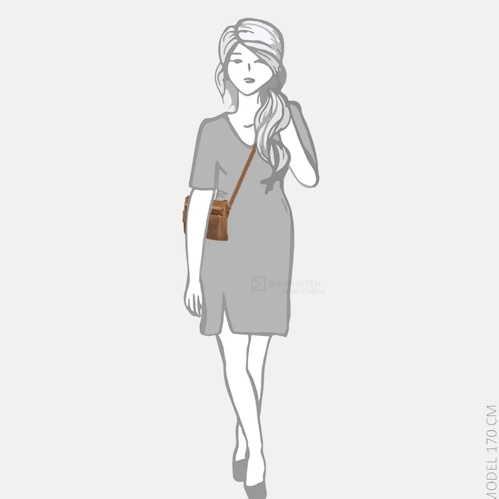 Crossbody Tassen^Hide & Stitches Idaho crossbody tas brown