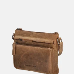 Crossbody Tassen^Hide & Stitches Idaho crossbody tas brown