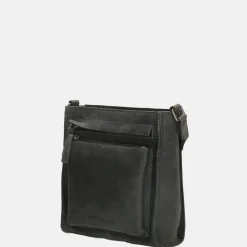 Crossbody Tassen^Hide & Stitches Idaho crossbody tas black