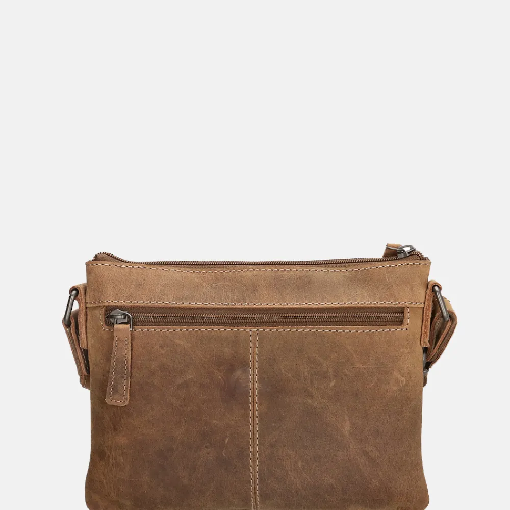 Crossbody Tassen^Hide & Stitches Idaho crossbody tas brown