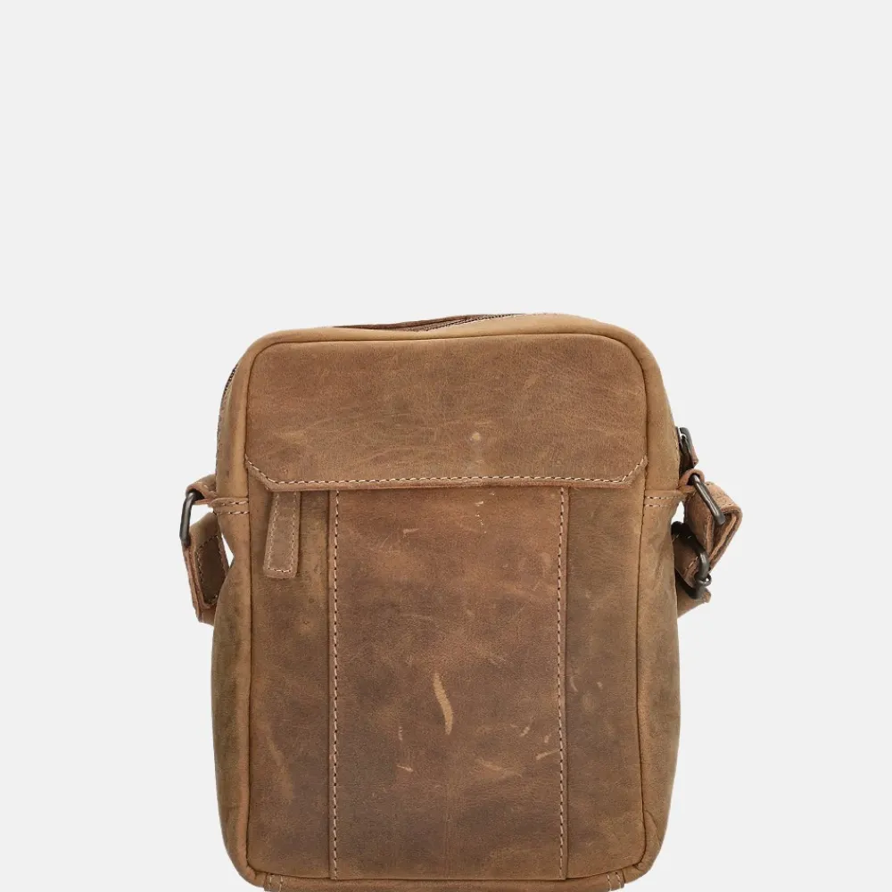 Crossbody Tassen^Hide & Stitches Idaho crossbody tas brown