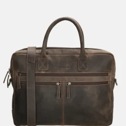 Heren Laptoptassen^Hide & Stitches Idaho laptoptas 15 inch donkerbruin