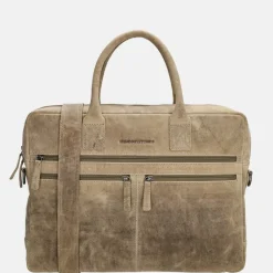Heren Laptoptassen^Hide & Stitches Idaho laptoptas 15 inch donkerzand