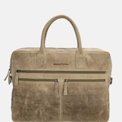 Heren Laptoptassen^Hide & Stitches Idaho laptoptas 15 inch donkerzand