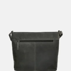 Schoudertassen^Hide & Stitches Idaho schoudertas black