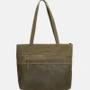 Shoppers^Hide & Stitches Idaho shopper olive green