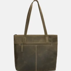 Shoppers^Hide & Stitches Idaho shopper olive green