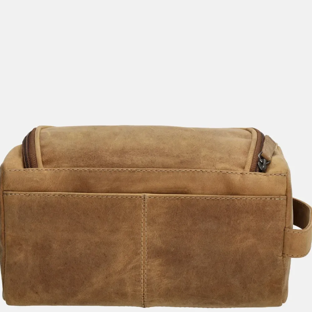 Toilettassen^Hide & Stitches Idaho toilettas bruin