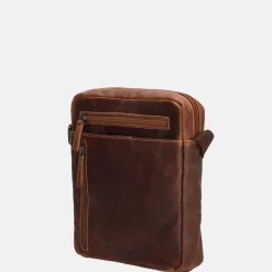 Schoudertassen^Hide & Stitches Japura schoudertas cognac