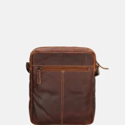 Schoudertassen^Hide & Stitches Japura schoudertas cognac