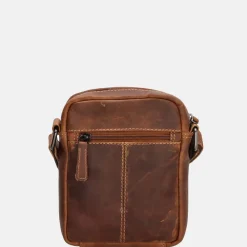 Schoudertassen^Hide & Stitches Japura schoudertas cognac