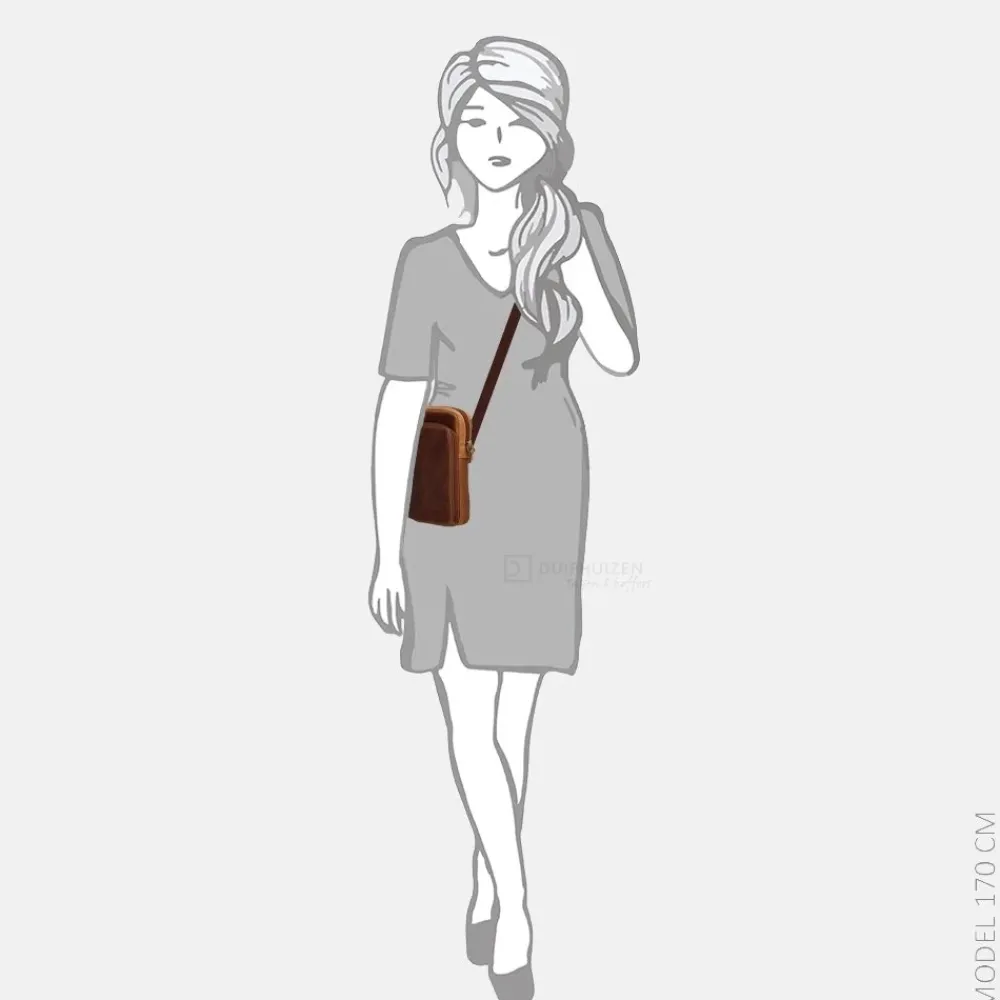 Crossbody Tassen | Telefoontasjes^Hide & Stitches Japura telefoontas cognac