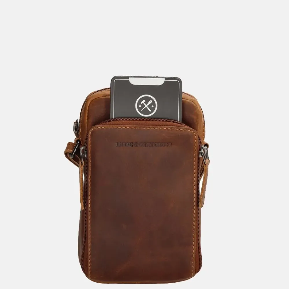 Crossbody Tassen | Telefoontasjes^Hide & Stitches Japura telefoontas cognac