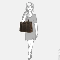 Heren Laptoptassen | Dames Laptoptassen^Hide & Stitches laptoptas 15 inch donkerbruin