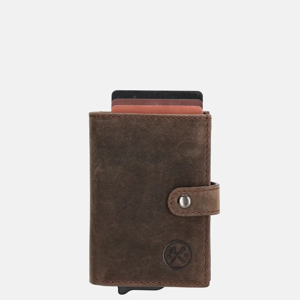 Pasjeshouders | Heren Portemonnees^Hide & Stitches pasjeshouder donkerbruin