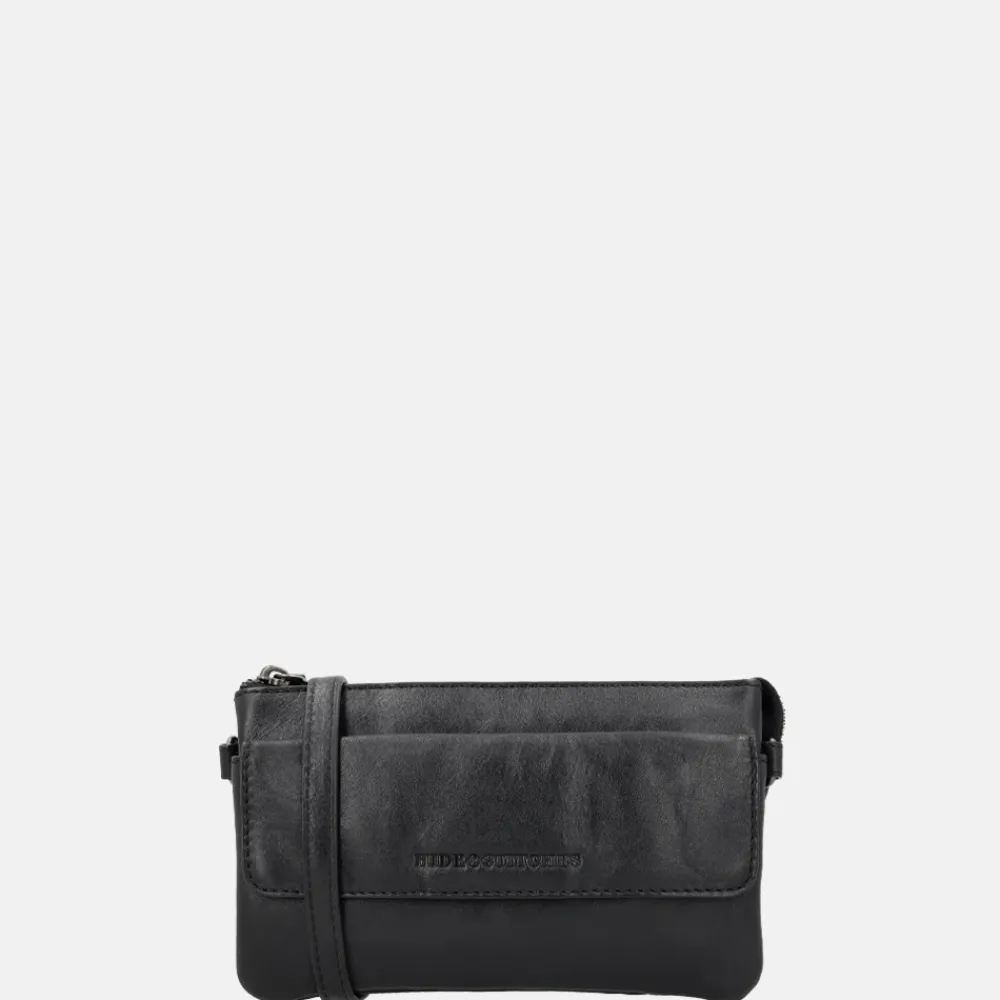 Crossbody Tassen^Hide & Stitches Porto crossbody tas black