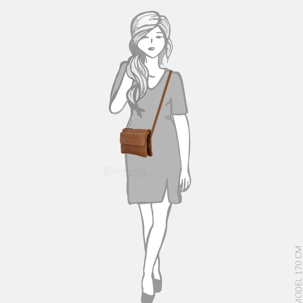 Crossbody Tassen^Hide & Stitches Porto crossbody tas brown