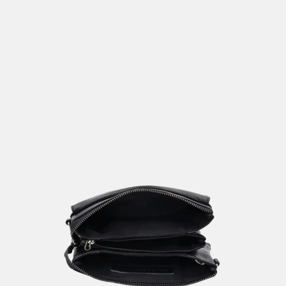Crossbody Tassen^Hide & Stitches Porto crossbody tas black
