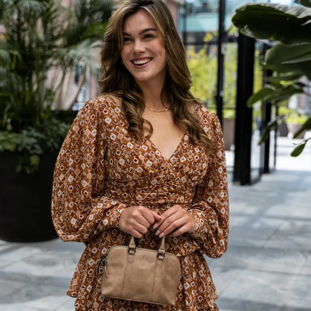 Handtassen^Hide & Stitches Porto handtas S taupe
