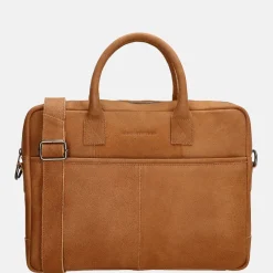 Heren Laptoptassen | Dames Laptoptassen^Hide & Stitches Promotie laptoptas 15.6 inch cognac