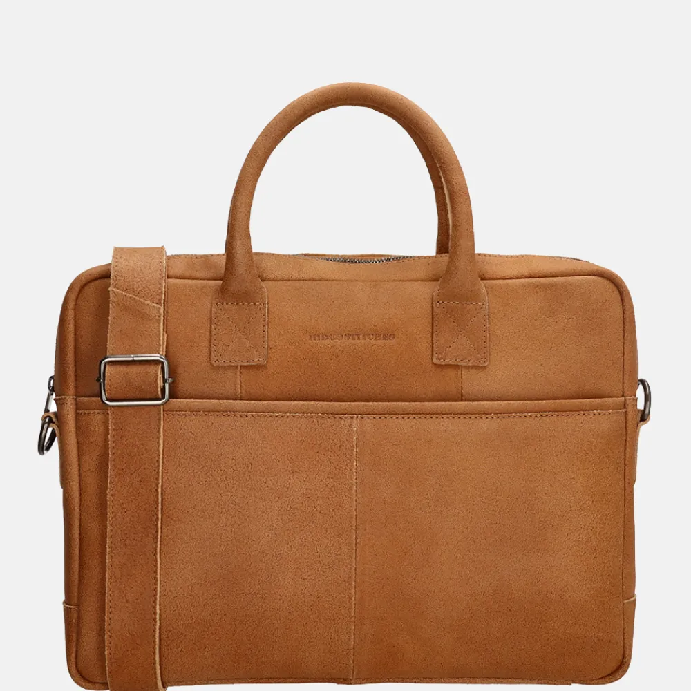 Heren Laptoptassen | Dames Laptoptassen^Hide & Stitches Promotie laptoptas 15.6 inch cognac