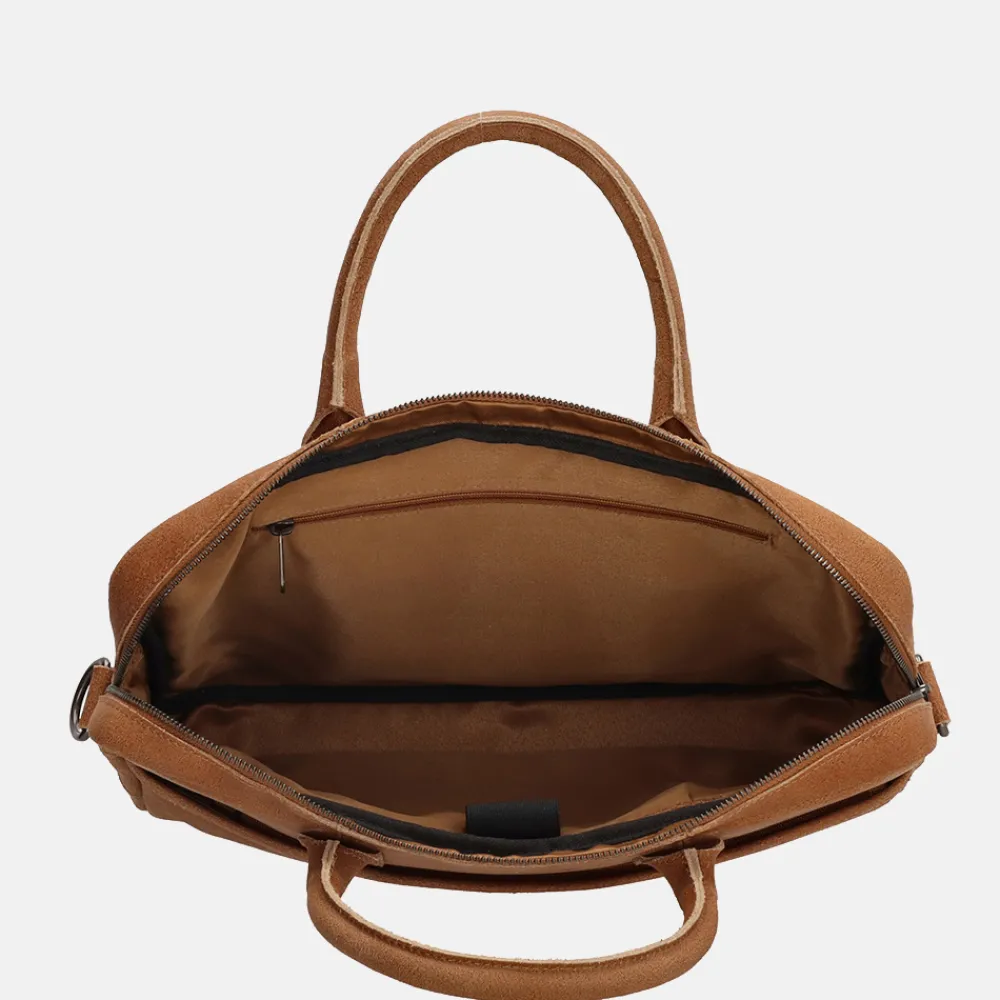 Heren Laptoptassen | Dames Laptoptassen^Hide & Stitches Promotie laptoptas 15.6 inch cognac