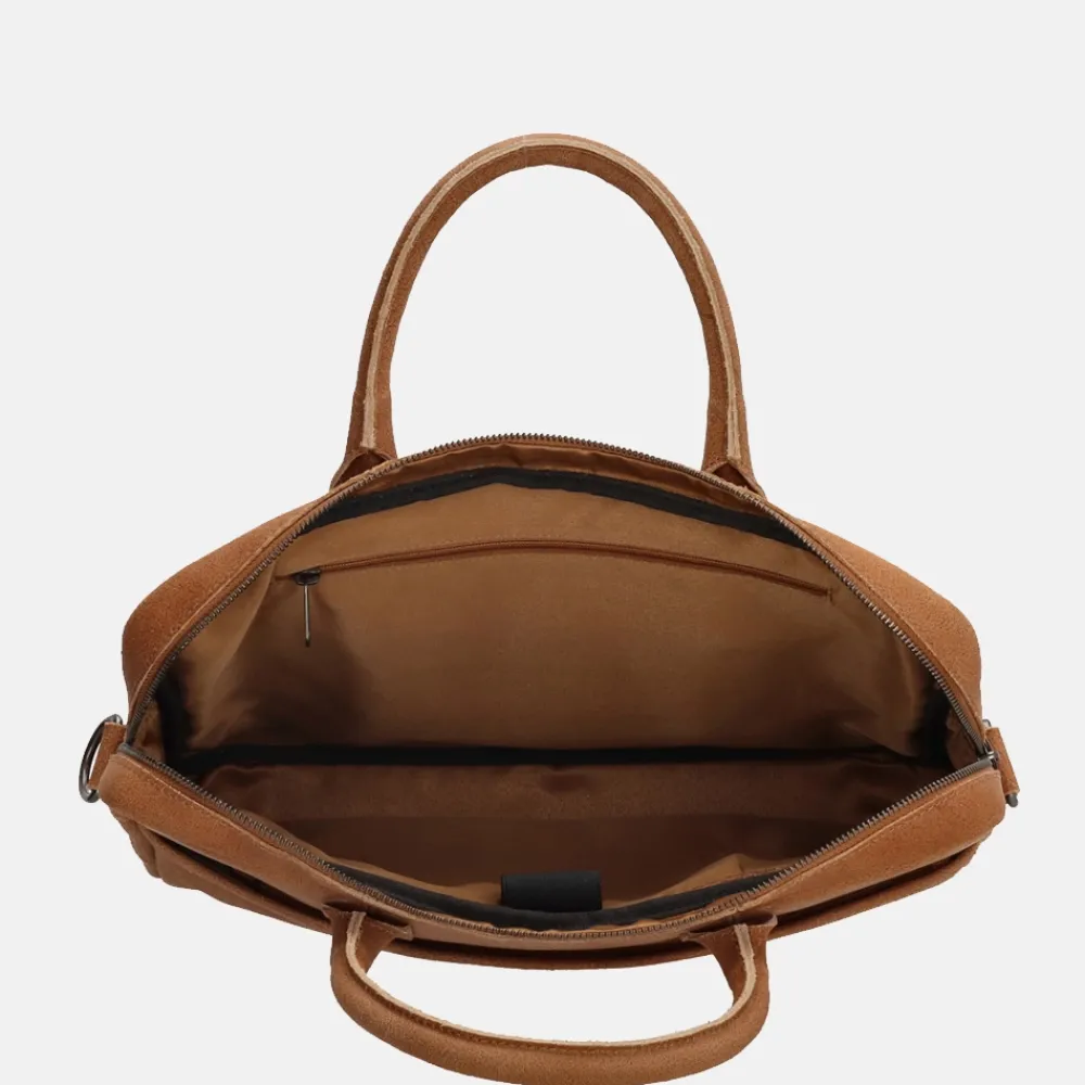 Heren Laptoptassen | Dames Laptoptassen^Hide & Stitches Promotie laptoptas 15.6 inch cognac