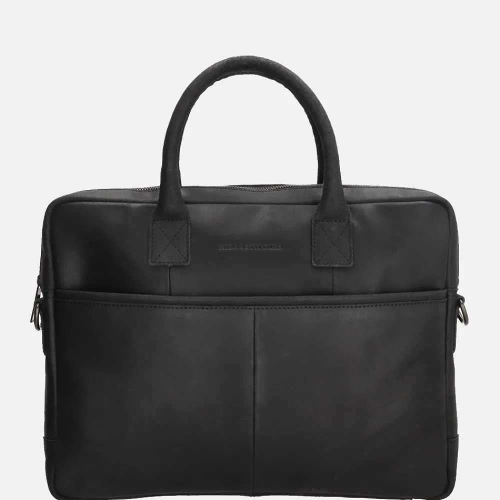 Heren Laptoptassen | Dames Laptoptassen^Hide & Stitches Promotie laptoptas 15.6 inch zwart