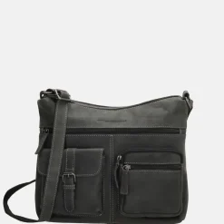 Schoudertassen^Hide & Stitches schoudertas black
