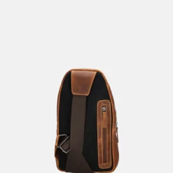 Crossbody Tassen^Hide & Stitches slingback crossbody tas cognac