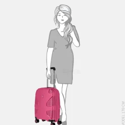 Handbagage Koffers^Impackt Spinner koffer 55 cm flora pink