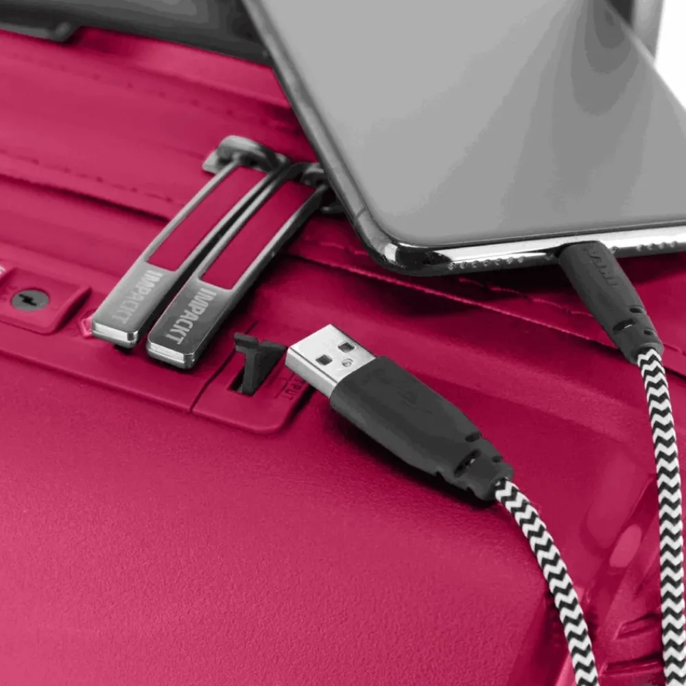 Handbagage Koffers^Impackt Spinner koffer 55 cm flora pink